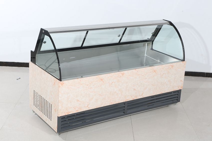 Direct cooling curved glass showcase deli meat cooler